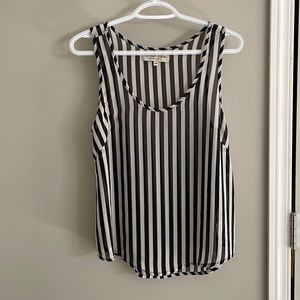 Parisian Collection size small black and off white sheer tank